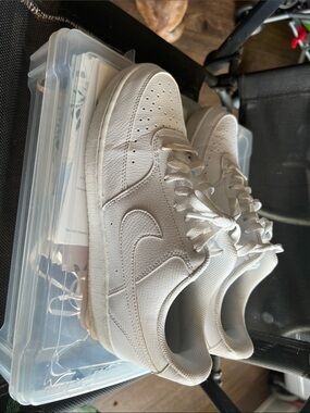 Nike White Low-Top Leather Sneakers